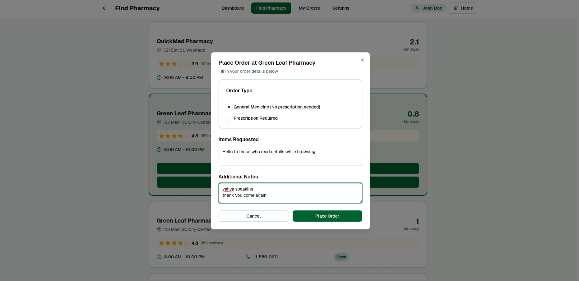 Order without Prescription